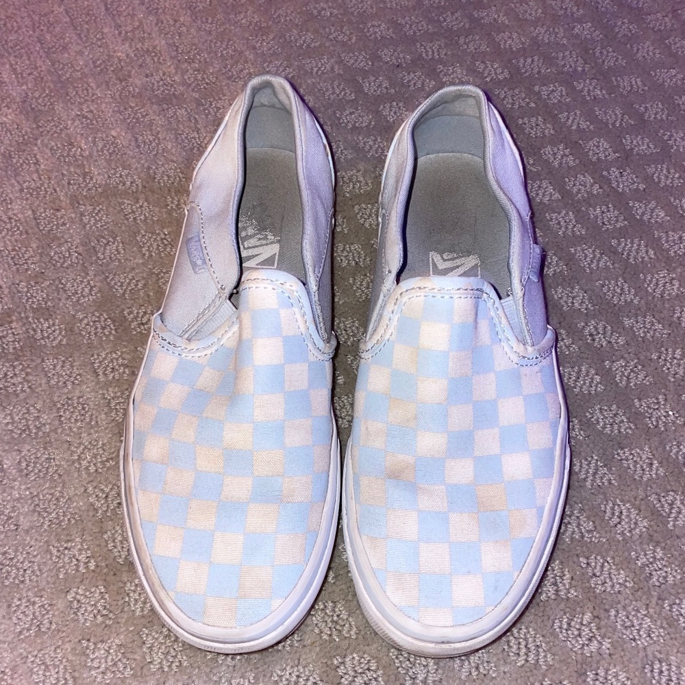 baby blue slip on vans